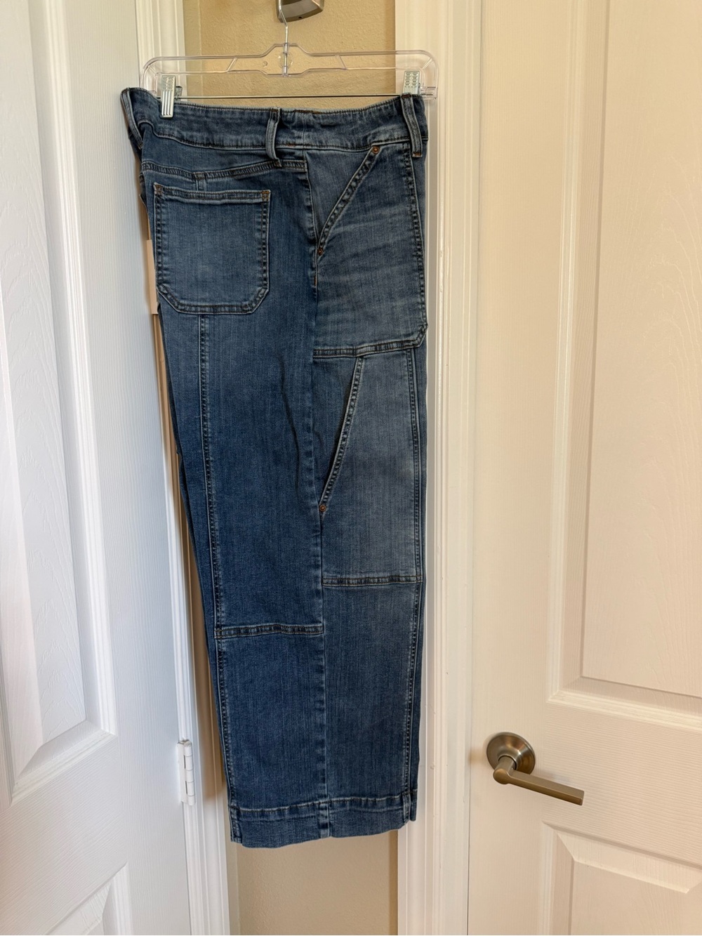 Chico's Women’s Dark Blue Patchwork Relaxed Jeans